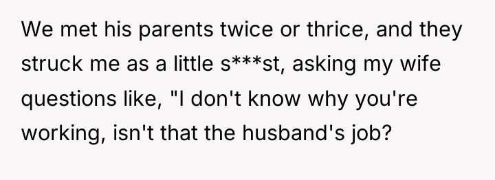 We met his parents twice or thrice, and they struck...