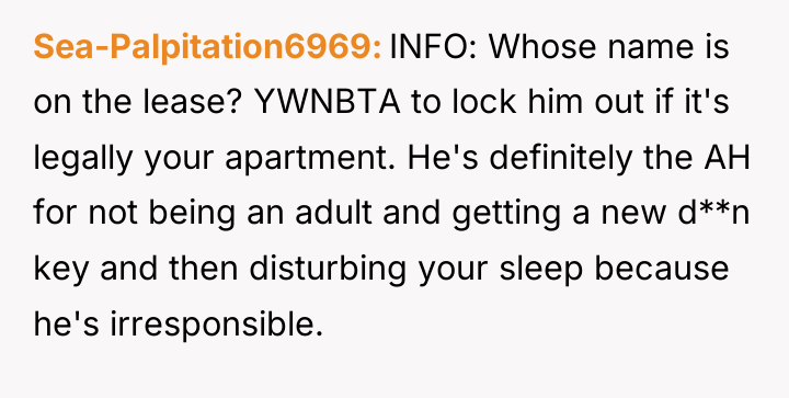 Sea-Palpitation6969 INFO: Whose name is on the lease? YWNBTA to...