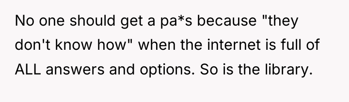 No one should get a pa*s because "they don't know...