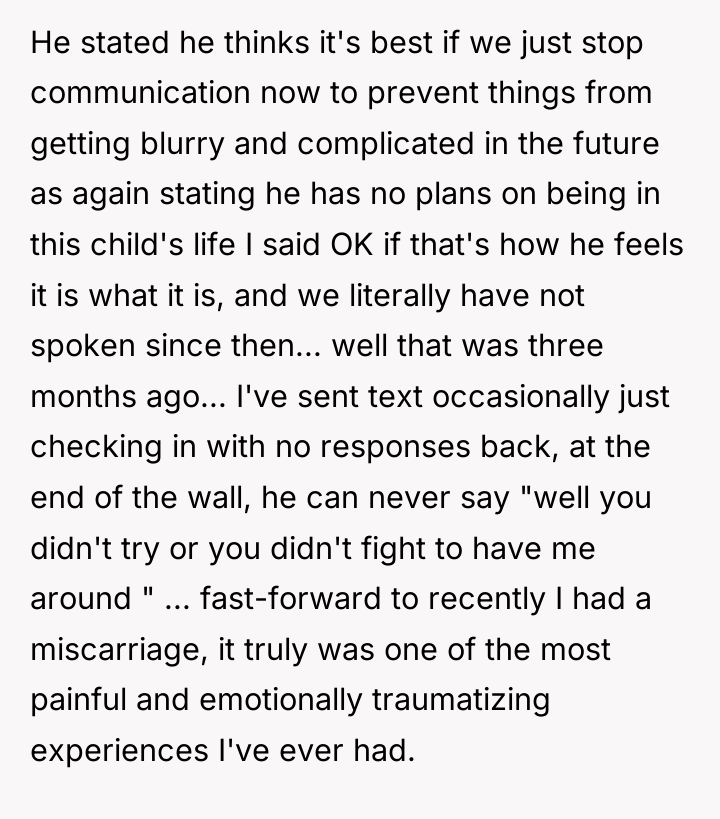 He stated he thinks it's best if we just stop...