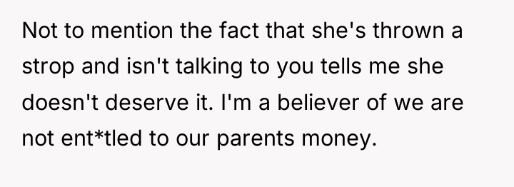 Not to mention the fact that she's thrown a strop...