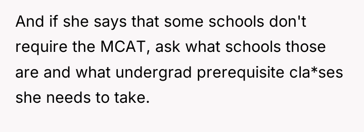 And if she says that some schools don't require the...