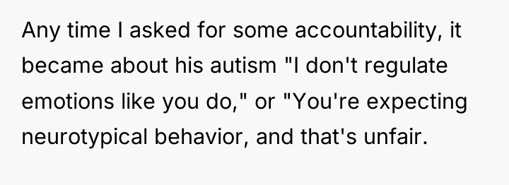 Any time I asked for some accountability, it became about...