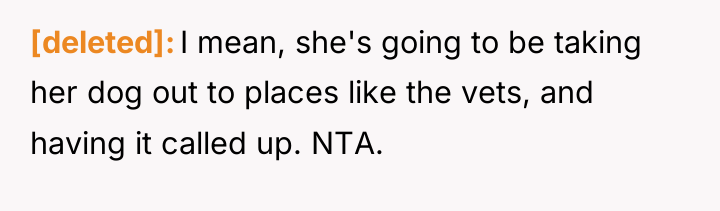 [deleted] I mean, she's going to be taking her dog...