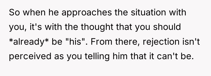 So when he approaches the situation with you, it's with...