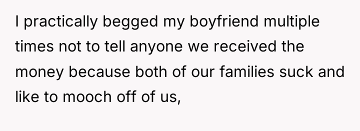 I practically begged my boyfriend multiple times not to tell...