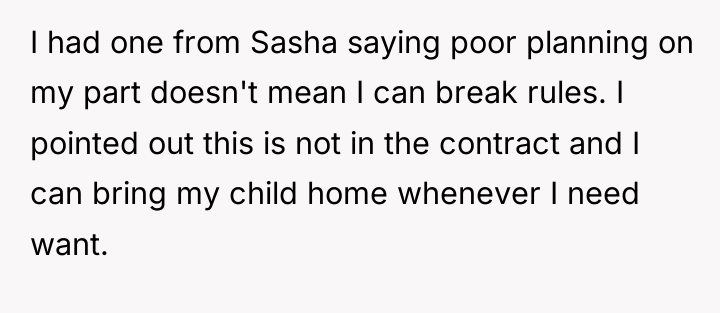 I had one from Sasha saying poor planning on my...