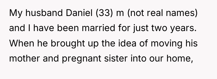 My husband Daniel (33) m (not real names) and I...