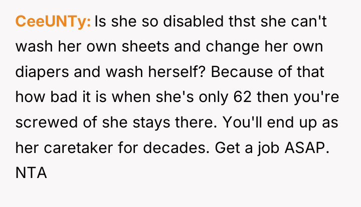 CeeUNTy Is she so disabled thst she can't wash her...