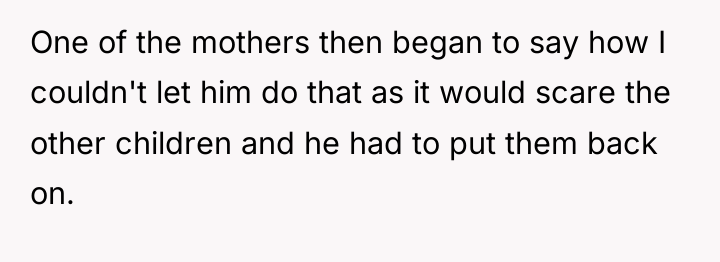 One of the mothers then began to say how I...