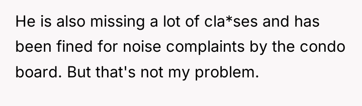 He is also missing a lot of cla*ses and has...