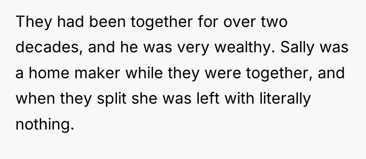They had been together for over two decades, and he...