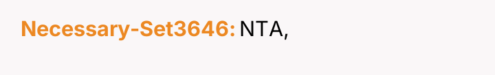 Necessary-Set3646 NTA,