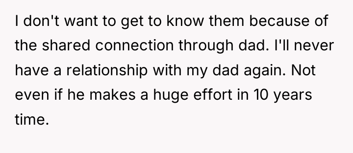 I don't want to get to know them because of...