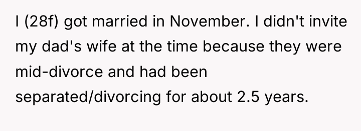I (28f) got married in November. I didn't invite my...