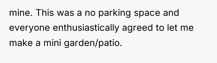 mine. This was a no parking space and everyone enthusiastically...