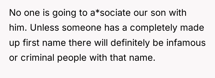No one is going to a*sociate our son with him....