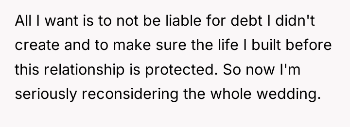 All I want is to not be liable for debt...