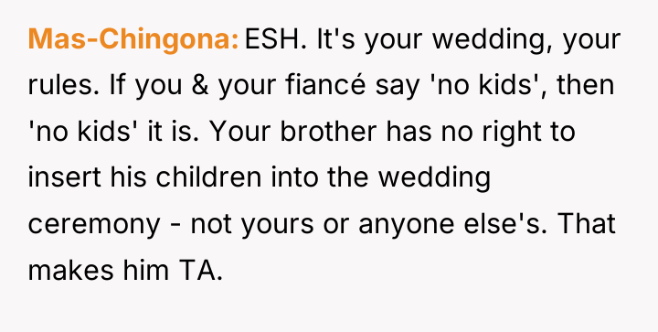 Mas-Chingona ESH. It's your wedding, your rules. If you &...