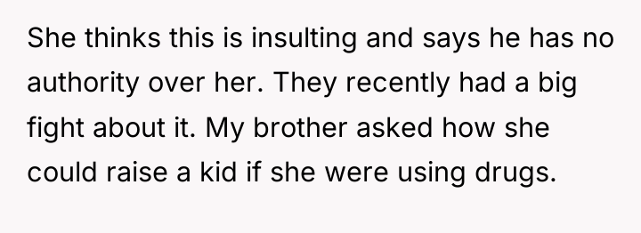 She thinks this is insulting and says he has no...