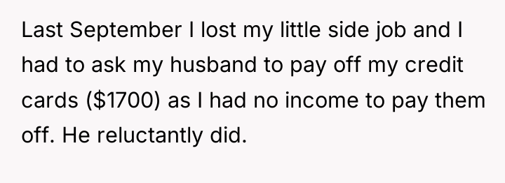 Last September I lost my little side job and I...