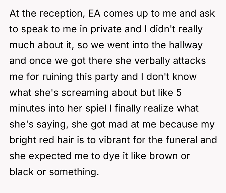 At the reception, EA comes up to me and ask...