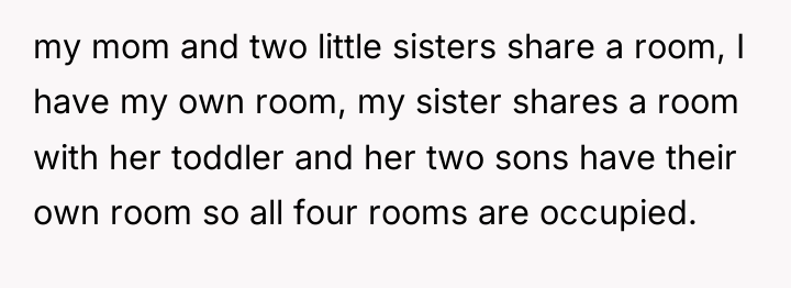 my mom and two little sisters share a room, I...