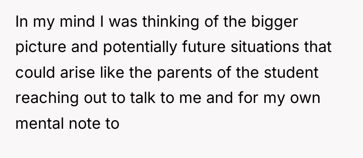 In my mind I was thinking of the bigger picture...