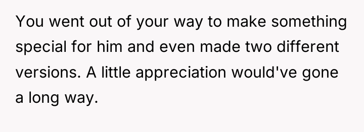 You went out of your way to make something special...