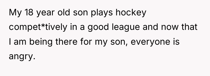 My 18 year old son plays hockey compet*tively in a...