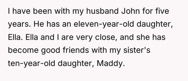 I have been with my husband John for five years....