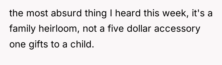 the most absurd thing I heard this week, it's a...