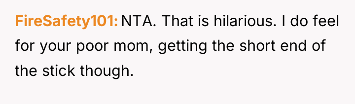 FireSafety101 NTA. That is hilarious. I do feel for your...