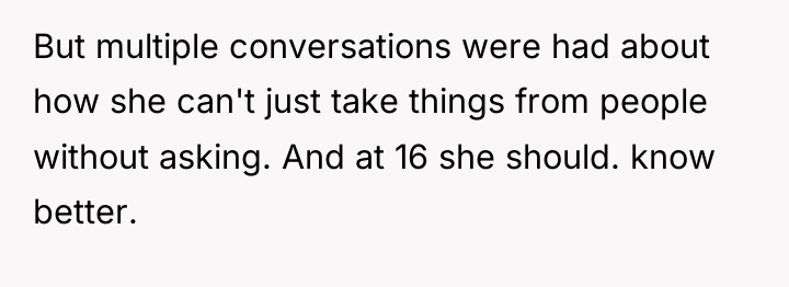 But multiple conversations were had about how she can't just...