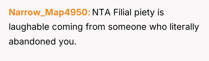 Narrow_Map4950 NTA Filial piety is laughable coming from someone who...