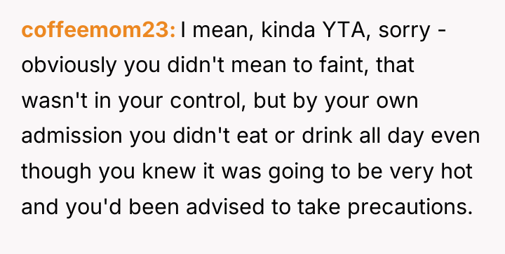 coffeemom23 I mean, kinda YTA, sorry - obviously you didn't...