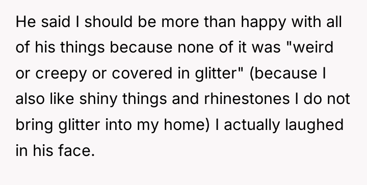 He said I should be more than happy with all...