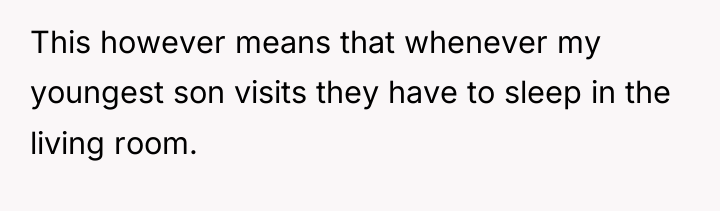 This however means that whenever my youngest son visits they...