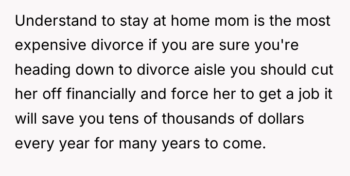 Understand to stay at home mom is the most expensive...