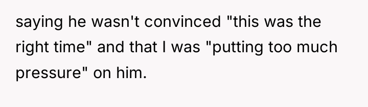 saying he wasn't convinced "this was the right time" and...