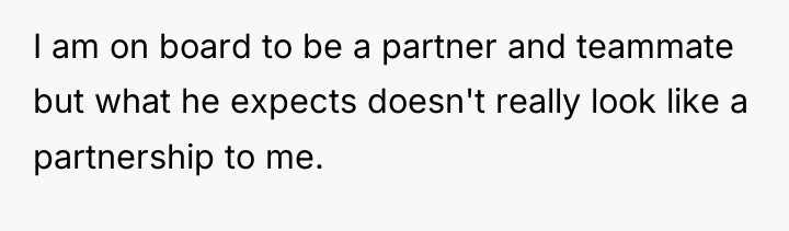 I am on board to be a partner and teammate...