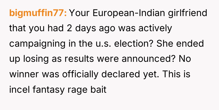 bigmuffin77 Your European-Indian girlfriend that you had 2 days ago...