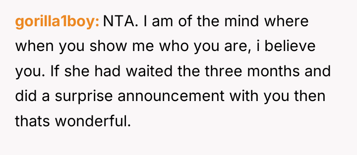 gorilla1boy NTA. I am of the mind where when you...