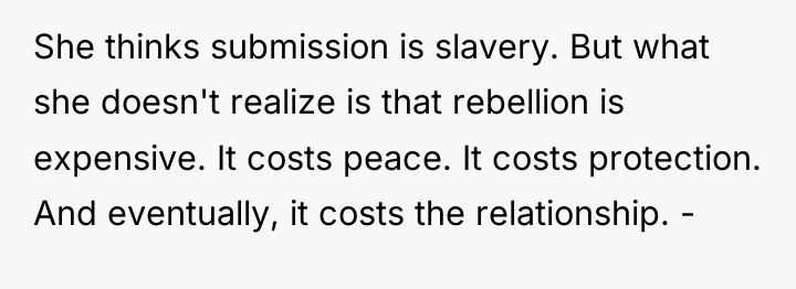 She thinks submission is slavery. But what she doesn't realize...