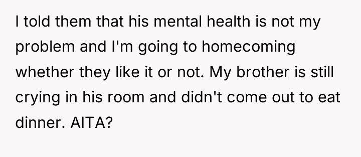 I told them that his mental health is not my...