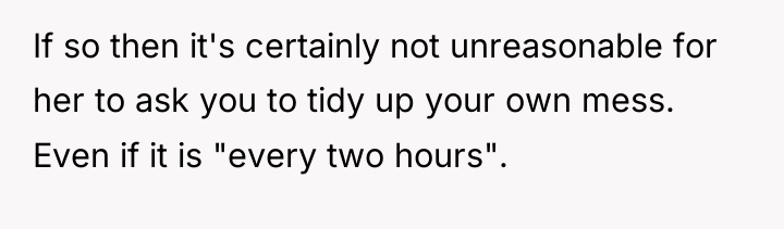 If so then it's certainly not unreasonable for her to...