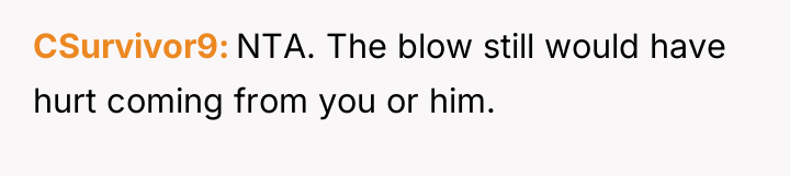 CSurvivor9 NTA. The blow still would have hurt coming from...