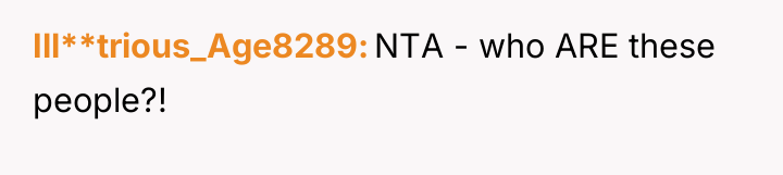 Ill**trious_Age8289 NTA - who ARE these people?!