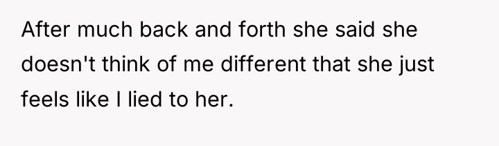After much back and forth she said she doesn't think...