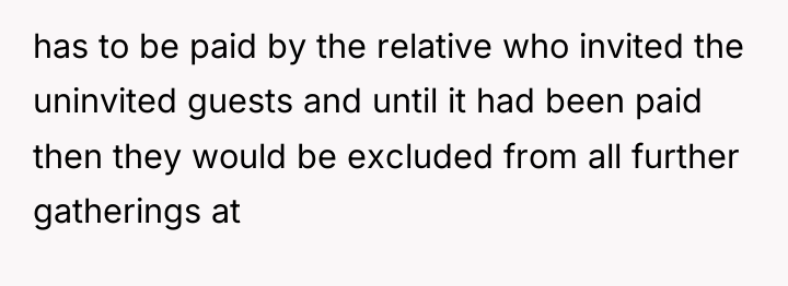 has to be paid by the relative who invited the...